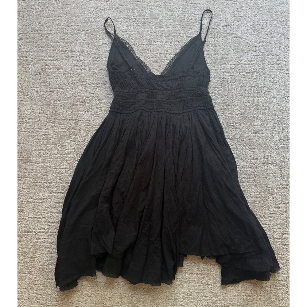 Free People FP One Delia Slip Dress V Neck‎ Gauze Smocked Babydoll Dress M NWT - Picture 11 of 11